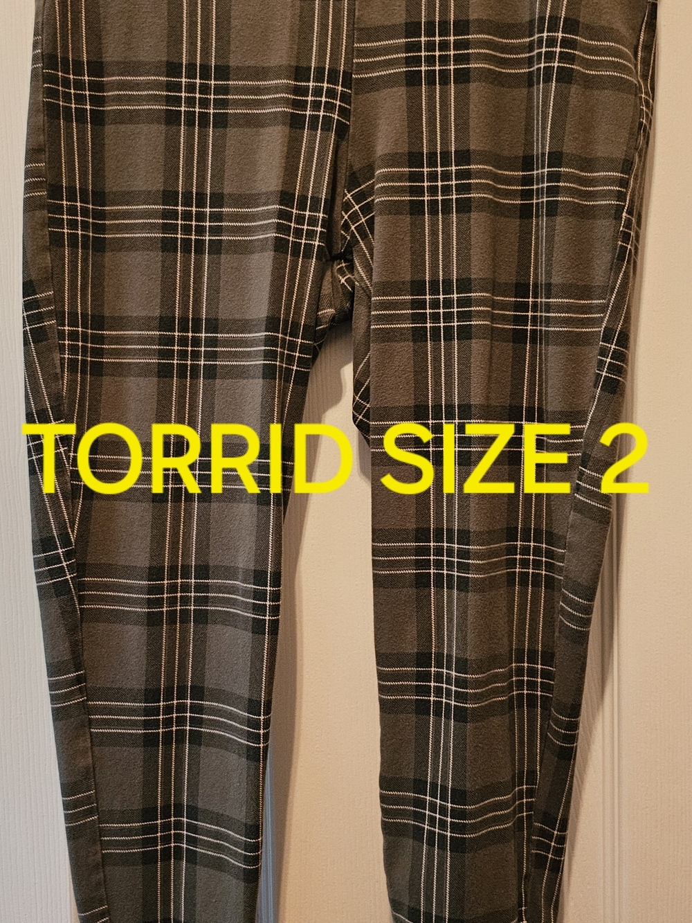 Torrid Olive and Black Plaid Woman's Leggings